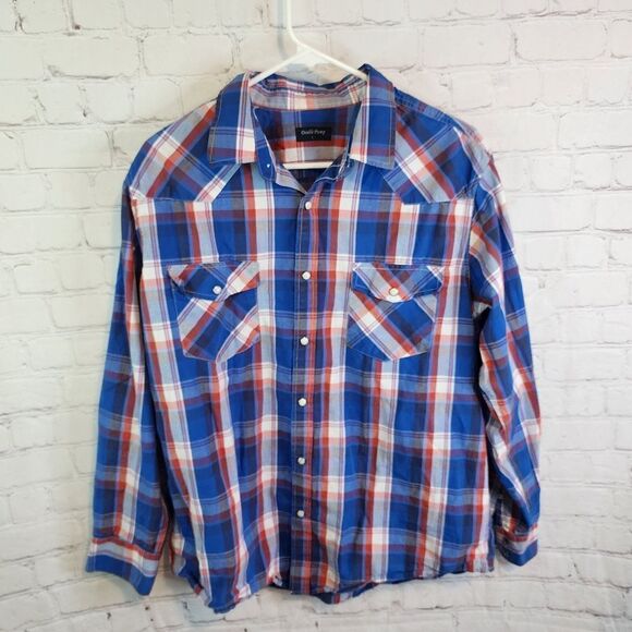 Men's Double Pump longsleeve button-up shirt, size Large - Picture 1 of 3